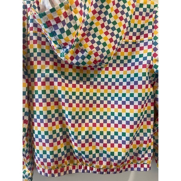VANS Kastle Rainbow Checkered Mesh Hooded Full Zip Windbreaker Jacket Youth XL - Picture 8 of 8